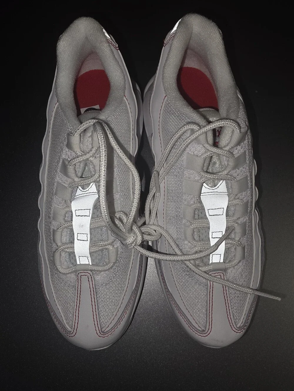 Brand New Nike Air Max 95 Sneakers Size 5Y in Light Gray with Red Accents No Box